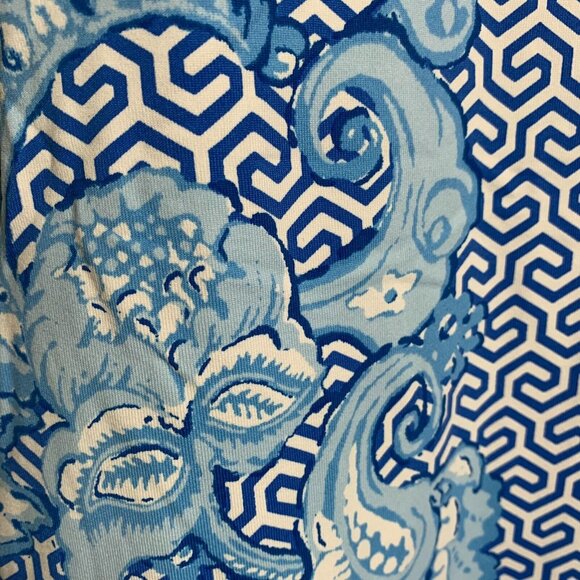 J. Mclaughlin Sheath Dress Size Small Blue Floral Catalina Cloth Stretch travel - Picture 4 of 8